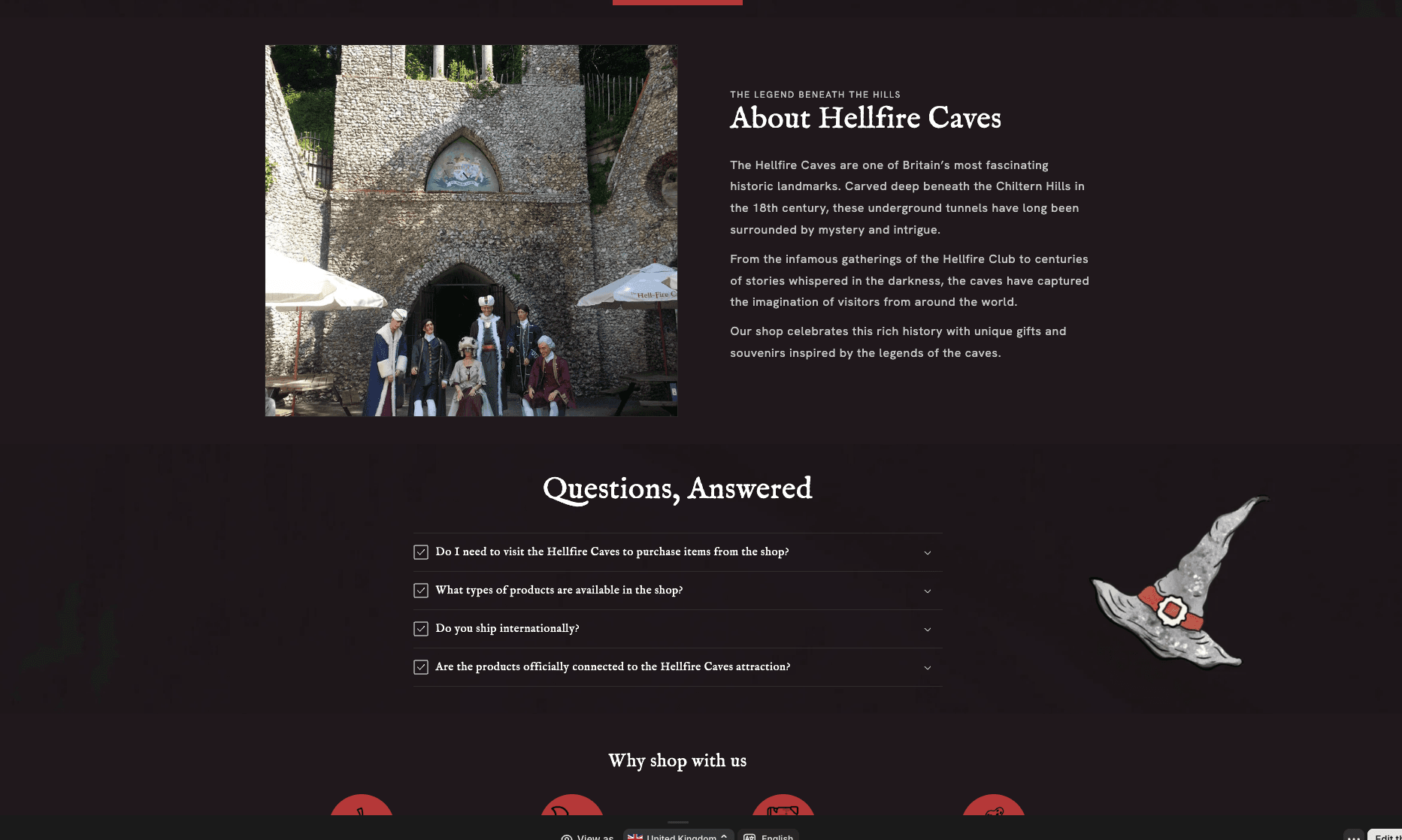 Hellfire Caves Shopify Shop screenshot 2