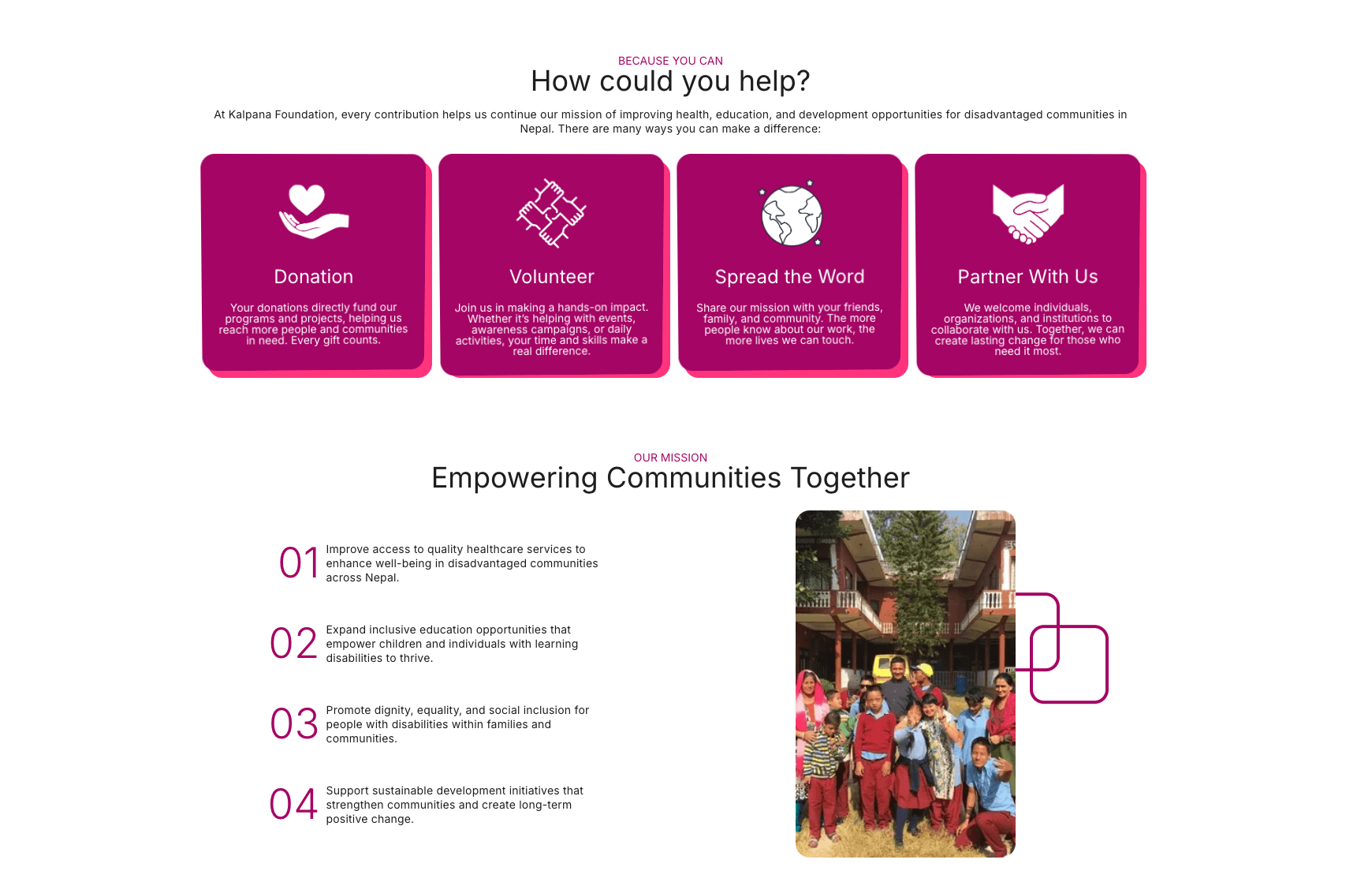 Kalpana Foundation Nepal screenshot 1